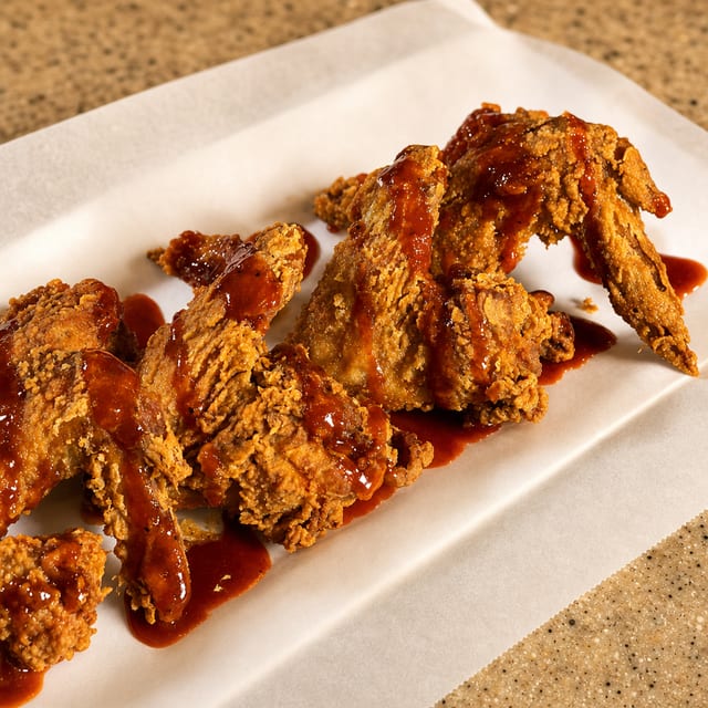 3 Whole Wings w/ Cornbread.