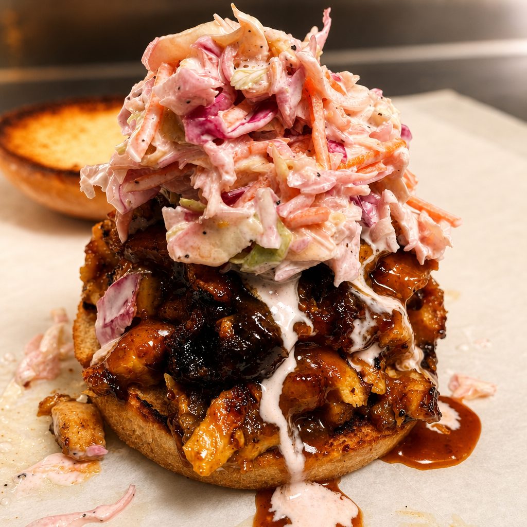 BBQ Chopped Chicken w/Slaw.